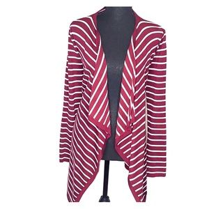 Burgundy striped cardigan